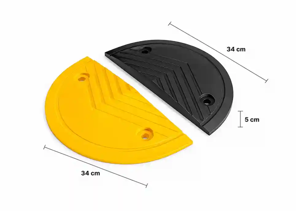 Rubber End Cap Speed Bump 34 × 34 × 5 & 34 × 34 × 7 cm